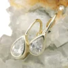 Brisur 14x5mm Ohrringe Tropfen aus weißen Zirkonia 375 Gold Gelbgold Ohrschmuck