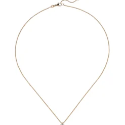 Collier Ankerkette mit Anhänger Solitär Diamant 0.15Ct 585 Rotgold 45cm