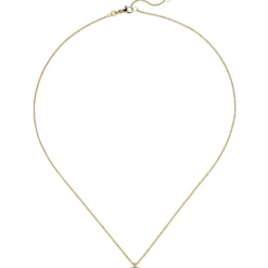 Collier Ankerkette mit Anhänger Solitär Diamant 0.15Ct 585 Gelbgold 45cm