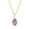 Collier aus 750 Gelbgold Amethyst 0,47ct lila Brillant 0,02ct TW-SI L:45cm