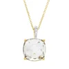 Collier aus 750 Gelbgold Amethyst 3,44ct grün 5 Diamanten 0,04ct TW-SI L:45,7cm