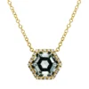 Collier aus 750 Gelbgold Amethyst 1,6ct grün 24 Brillanten 0,11ct TW-SI L:43,2cm