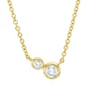Collier aus 750 Gelbgold 1 Brillant 0,12ct TW-SI 1 Brillant 0,04ct TW-SI L:43,2cm