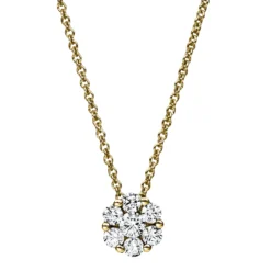 Collier aus 585 Gelbgold 6 Brillanten 0,38ct TW-SI 1 Brillant 0,13ct TW-SI L:42cm