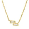 Collier aus 750 Gelbgold 2 Diamanten Trapez-Schliff 0,1ct TW-VSI/SI L:43,2cm