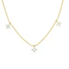 Collier aus 750 Gelbgold 5 Diamanten Prinzess-Schliff 0,49ct TW-SI L:46cm