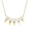 Collier aus 750 Gelbgold 5 Diamanten Tropfen-Schliff 0,82ct TW-SI L:45cm Zarge