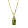 Collier aus 750 Gelbgold Peridot 0,62ct grün Brillant 0,01ct TW-SI L:45cm