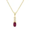 Collier aus 750 Gelbgold Rubin 0,28ct rot 2 Brillanten 0,03ct TW-SI L:45cm