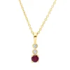 Collier aus 750 Gelbgold Rubin 0,16ct rot 2 Brillanten 0,03ct TW-SI L:45cm