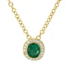 Collier aus 750 Gelbgold Smaragd 0,35ct grün 20 Brillanten 0,06ct TW-VSI L:45,7cm