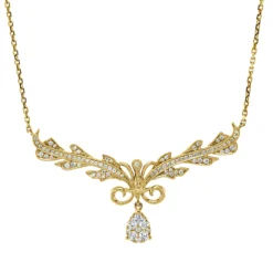 Collier aus 750 Gold Gelbgold 91 Brillanten 0,36ct TW-SI/PI L:46cm
