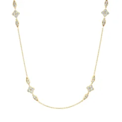Collier aus 750 Gold Gelbgold 64 Brillanten 1,59ct W-SI L:45cm