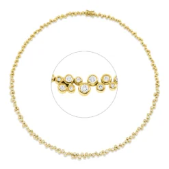 Collier aus 750 Gold Gelbgold 100 Brillanten 2,63ct TW-SI