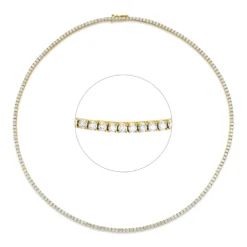 Collier aus 750 Gold Gelbgold 191 Brillanten 5,8ct TW-SI L:42cm 4er-Krappe