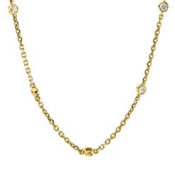 Collier aus 750 Gold Gelbgold 26 Brillanten 0,65ct TW-VSI/SI L:61cm Zarge
