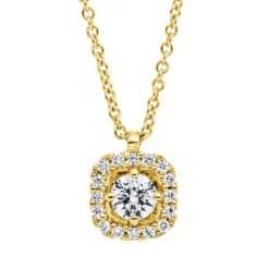 Collier aus 750 Gold Gelbgold 17 Brillanten 0,18ct TW-SI L:42cm