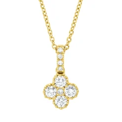 Collier aus 750 Gold Gelbgold 9 Brillanten 0,35ct TW-SI L:45cm