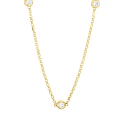 Collier aus 750 Gold Gelbgold 9 Brillanten 0,36ct TW-SI L:43cm