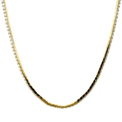 Collier aus 750 Gold Gelbgold 81 Brillanten 2,74ct TW-SI L:66cm