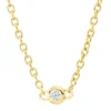 Collier aus 750 Gold Gelbgold 5 Brillanten 0,08ct TW-SI L:45cm Zarge