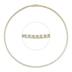 Collier aus 750 Gold Gelbgold 145 Brillanten 10,62ct TW-SI L:42cm 4er-Krappe