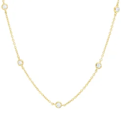 Collier aus 750 Gold Gelbgold 14 Brillanten 0,46ct TW-SI L:45cm
