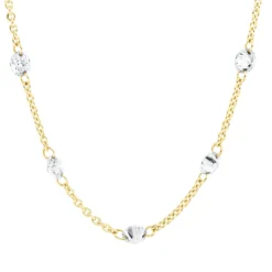 Collier aus 750 Gold Gelbgold 5 Brillanten 0,5ct TW-SI L:44,5cm