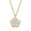 Collier aus 750 Gold Gelbgold 6 Brillanten 0,21ct TW-SI L:45cm