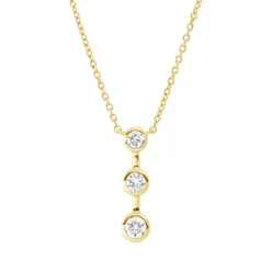 Collier aus 750 Gold Gelbgold 3 Brillanten 0,23ct TW-SI L:45,7cm