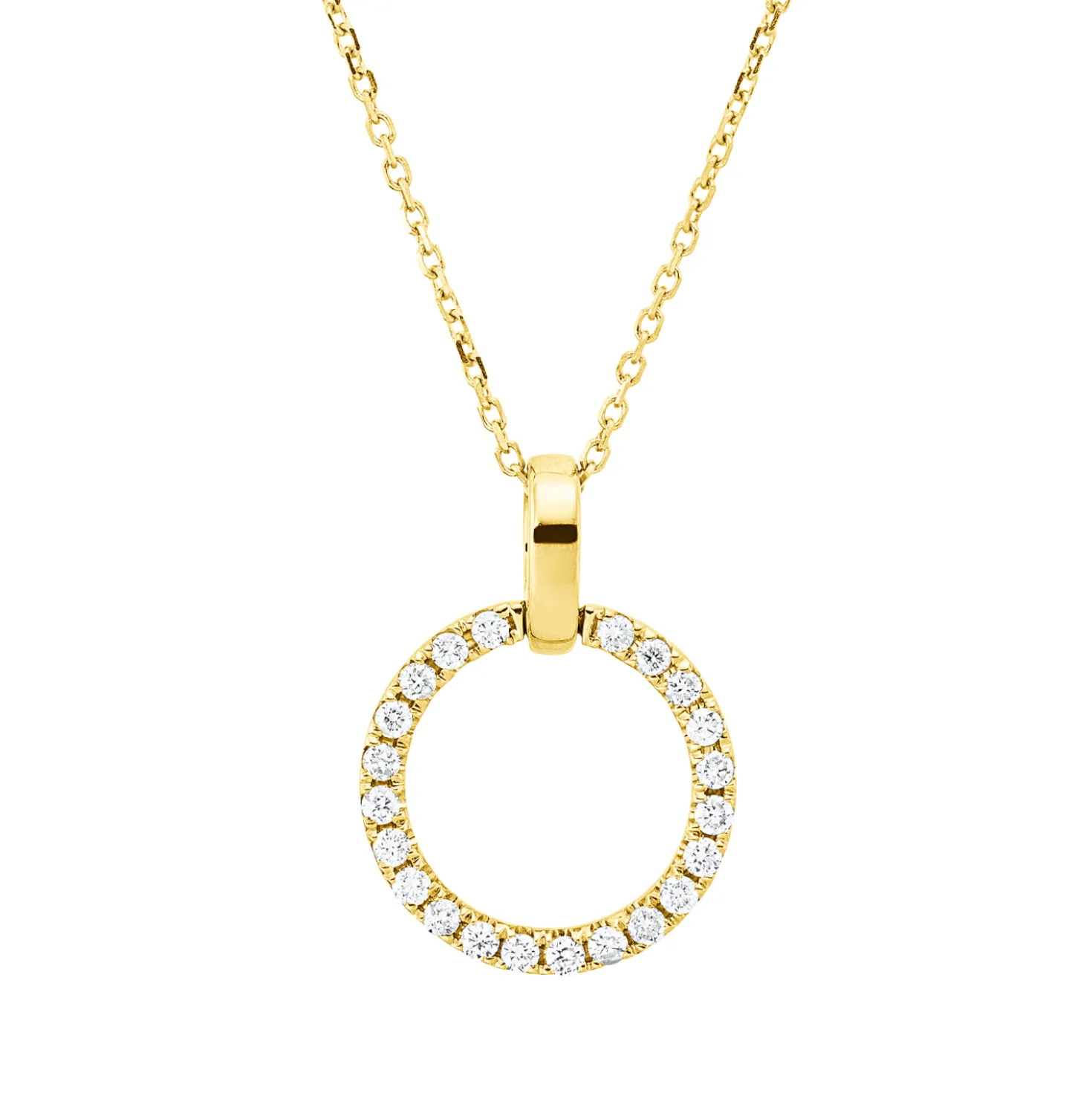 Collier aus 750 Gold Gelbgold 22 Brillanten 0,17ct W-SI L:45cm