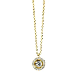 Collier aus 750 Gold Gelbgold 19 Brillanten 0,16ct TW-SI L:42cm