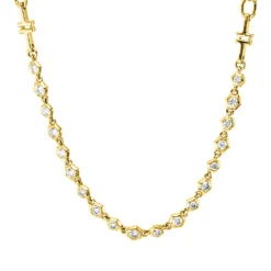 Collier aus 585 Gold Gelbgold 19 Brillanten 0,35ct W-SI L:45cm