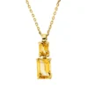 Collier aus 750 Gold Gelbgold 2 Citrine 0,8ct gelb L:45cm 4er-Krappe