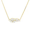 Collier aus 750 Gold Gelbgold 7 Diamanten 0,34ct TW-SI L:45cm