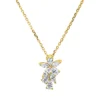 Collier aus 750 Gold Gelbgold 8 Diamanten 0,34ct TW-SI L:45cm