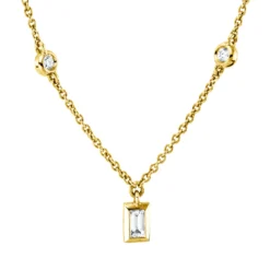 Collier aus 750 Gold Gelbgold 9 Diamanten 0,53ct W-SI L:45cm