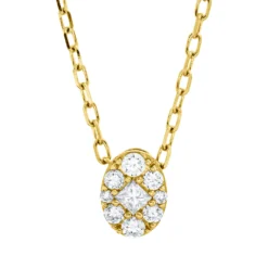Collier aus 750 Gold Gelbgold 9 Diamanten 0,13ct TW-SI L:45,7cm