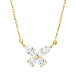 Collier aus 750 Gold Gelbgold 4 Diamanten 0,46ct TW-VSI/SI L:45cm