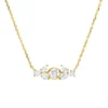 Collier aus 750 Gold Gelbgold 7 Diamanten 0,38ct TW-SI L:45cm