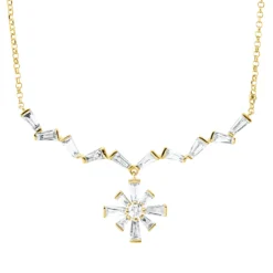 Collier aus 750 Gold Gelbgold 19 Diamanten 0,62ct TW-SI L:42,5cm