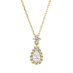 Collier aus 750 Gold Gelbgold 15 Diamanten 0,47ct TW-SI L:45cm
