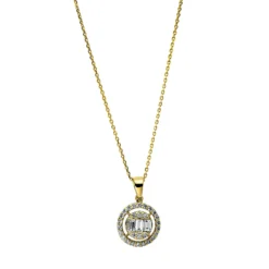 Collier aus 750 Gold Gelbgold 30 Diamanten 0,26ct TW-SI L:42cm