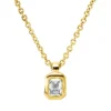 Collier aus 750 Gold Gelbgold Diamant Smaragd-Schliff 0,09ct TW-SI L:45cm Zarge