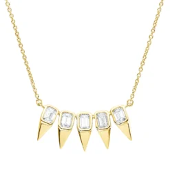 Collier aus 750 Gold Gelbgold 5 Diamanten 0,71ct TW-SI L:45cm Zarge