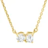 Collier aus 750 Gold Gelbgold 2 Diamanten 0,28ct TW-SI L:45cm