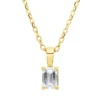 Collier aus 750 Gold Gelbgold Diamant Smaragd-Schliff 0,2ct TW-SI 4er-Krappe