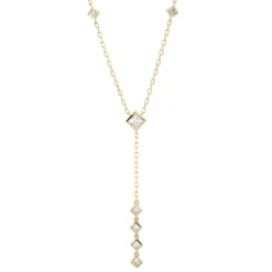 Collier aus 750 Gold Gelbgold 9 Diamanten 0,49ct TW-SI L:45,7cm