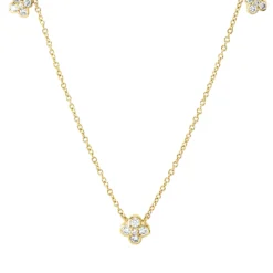 Collier aus 750 Gold Gelbgold 15 Diamanten 0,34ct TW-SI L:45cm