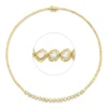 Collier aus 750 Gold Gelbgold 17 Diamanten 1,43ct TW-SI L:42cm Zarge